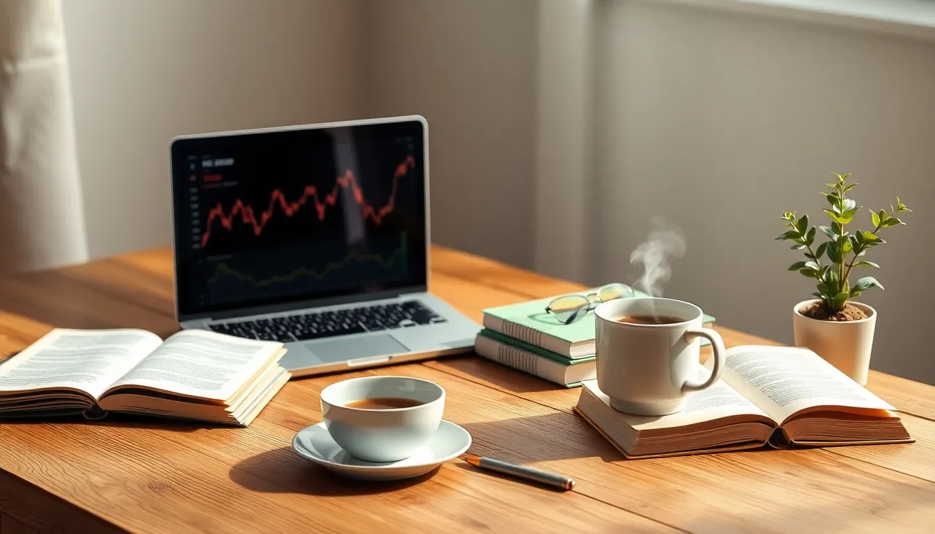 주식 투자 그래프와 자산 분배 이미지