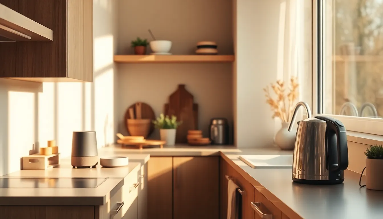 스마트 주방 가전으로 꾸며진 모던한 주방